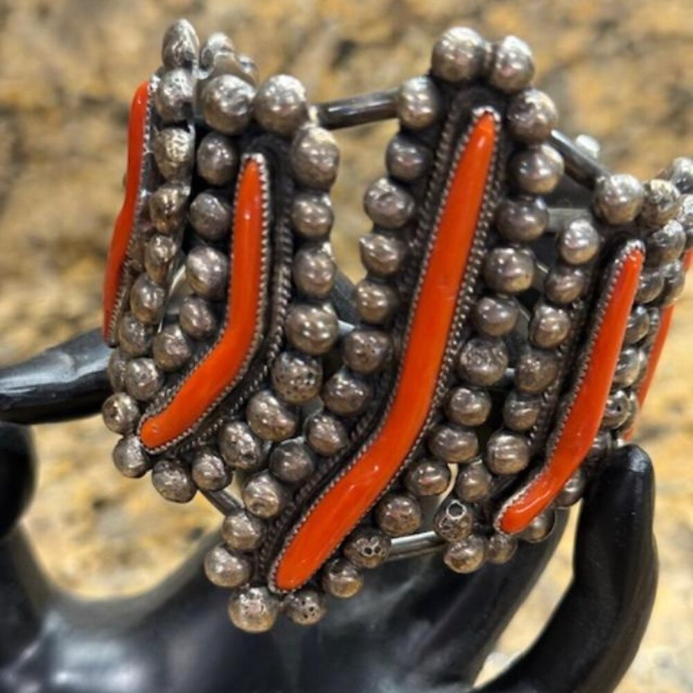 One of a kind - Vintage Hallmarked Sterling Branch Coral Cuff - totally amazing!